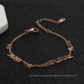 Stainless Steel Initial Letter Charm Rose Gold Jewelry  Anklet